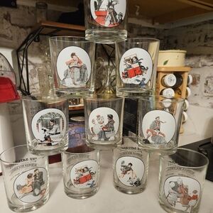 Vintage Norman Rockwell 'The Saturday Evening Post' 1980s glassware